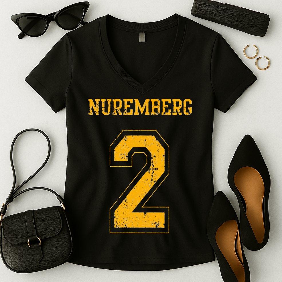 Nuremberg 2 Sports Jersey Style Women's V-Neck T-Shirt