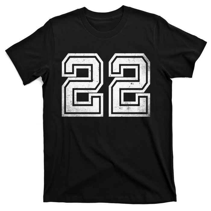 Number 22 Sports Jersey Lucky No. Birthday Age Vintage T-Shirt