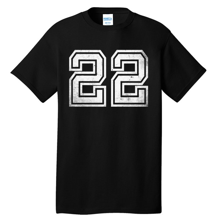 Number 22 Sports Jersey Lucky No. Birthday Age Vintage Tall T-Shirt