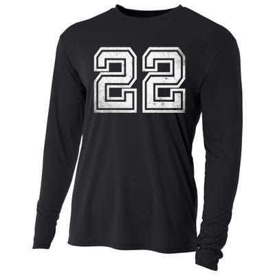 Number 22 Sports Jersey Lucky No. Birthday Age Vintage Cooling Performance Long Sleeve Crew