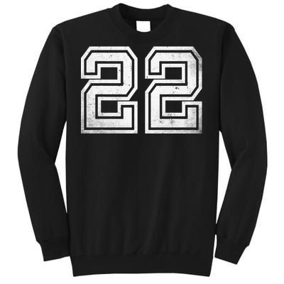 Number 22 Sports Jersey Lucky No. Birthday Age Vintage Tall Sweatshirt