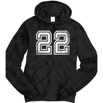 Number 22 Sports Jersey Lucky No. Birthday Age Vintage Tie Dye Hoodie