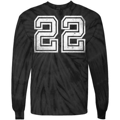 Number 22 Sports Jersey Lucky No. Birthday Age Vintage Tie-Dye Long Sleeve Shirt