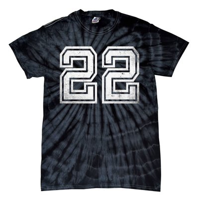 Number 22 Sports Jersey Lucky No. Birthday Age Vintage Tie-Dye T-Shirt