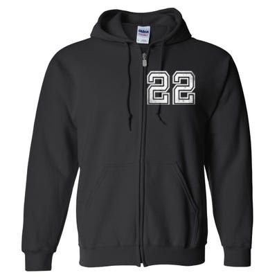 Number 22 Sports Jersey Lucky No. Birthday Age Vintage Full Zip Hoodie