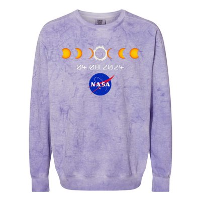 Nas.A 2024 Total Solar Eclipse 2024 Totality 04.08.24 Colorblast Crewneck Sweatshirt