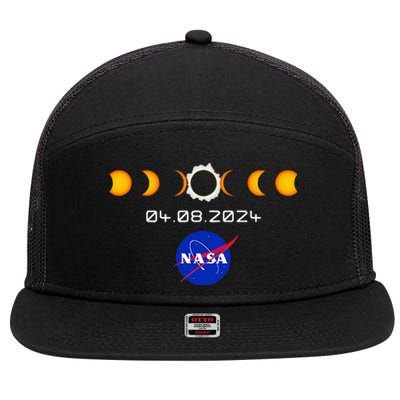 Nas.A 2024 Total Solar Eclipse 2024 Totality 04.08.24 7 Panel Mesh Trucker Snapback Hat