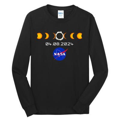 Nas.A 2024 Total Solar Eclipse 2024 Totality 04.08.24 Tall Long Sleeve T-Shirt