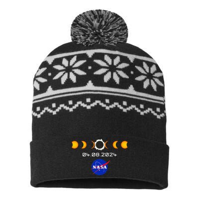 Nas.A 2024 Total Solar Eclipse 2024 Totality 04.08.24 USA-Made Snowflake Beanie