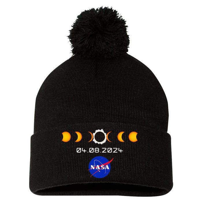 Nas.A 2024 Total Solar Eclipse 2024 Totality 04.08.24 Pom Pom 12in Knit Beanie