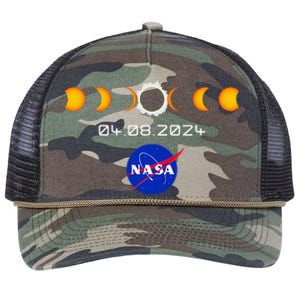 Nas.A 2024 Total Solar Eclipse 2024 Totality 04.08.24 Retro Rope Trucker Hat Cap