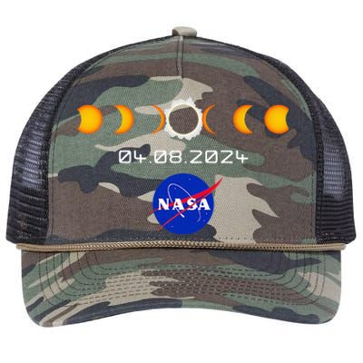 Nas.A 2024 Total Solar Eclipse 2024 Totality 04.08.24 Retro Rope Trucker Hat Cap