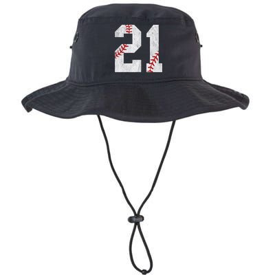 Number #21 Vintage 21st Birthday Baseball Lover 21 Years Old Gift Bucket Hat
