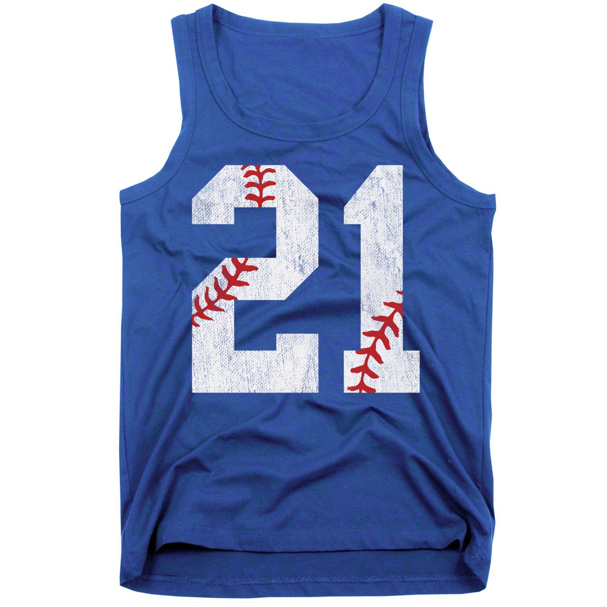Number #21 Vintage 21st Birthday Baseball Lover 21 Years Old Gift Tank Top