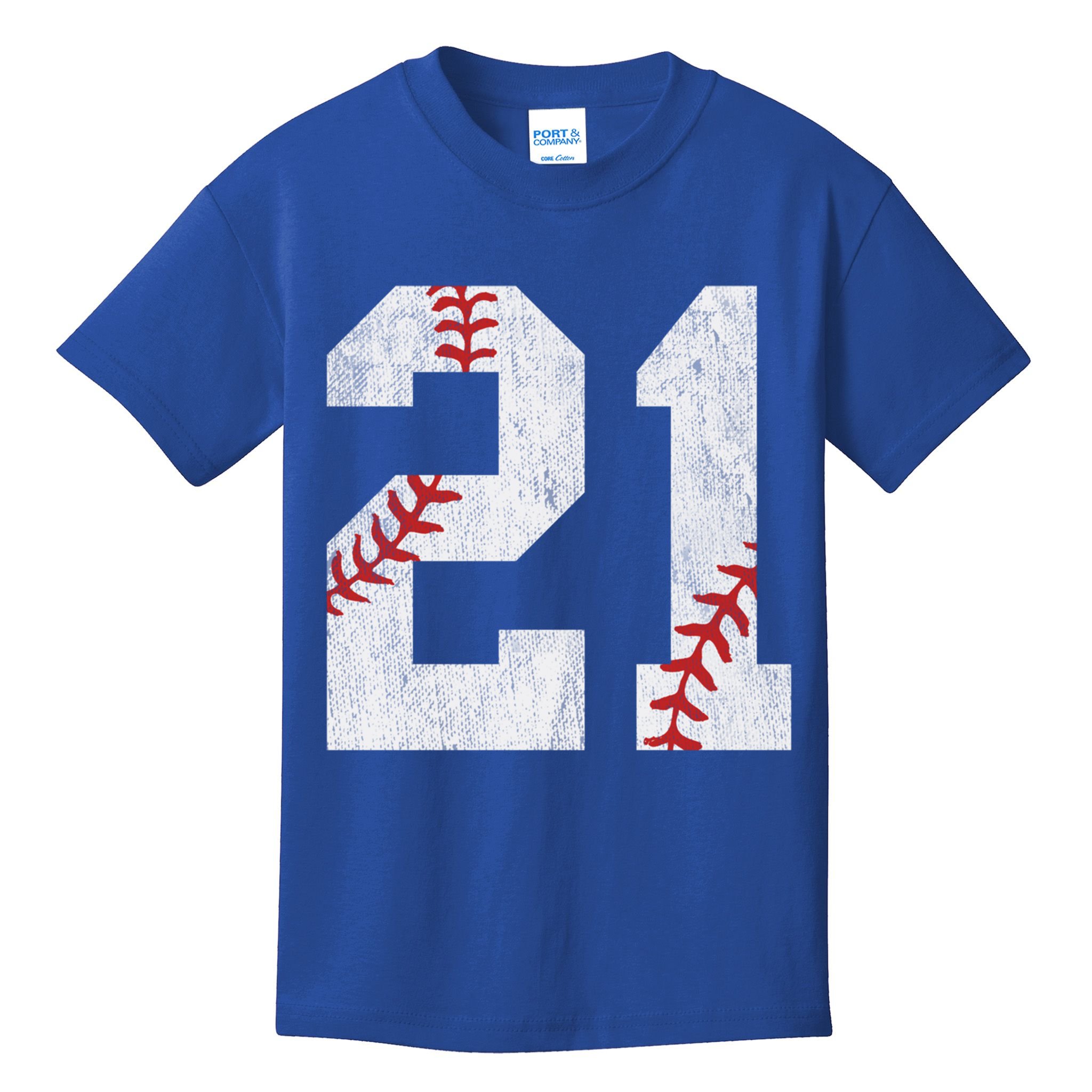Number #21 Vintage 21st Birthday Baseball Lover 21 Years Old Gift Kids T-Shirt
