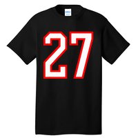 Number 27 White Red Sport Varsity Number 27 Tall T-Shirt