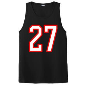 Number 27 White Red Sport Varsity Number 27 PosiCharge Competitor Tank