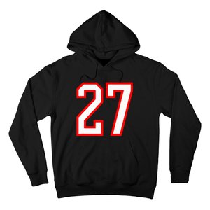 Number 27 White Red Sport Varsity Number 27 Hoodie