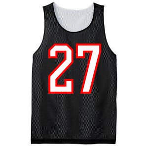 Number 27 White Red Sport Varsity Number 27 Mesh Reversible Basketball Jersey Tank