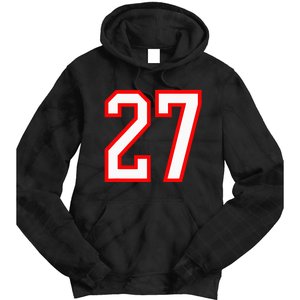 Number 27 White Red Sport Varsity Number 27 Tie Dye Hoodie