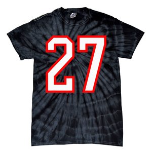 Number 27 White Red Sport Varsity Number 27 Tie-Dye T-Shirt