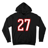 Number 27 White Red Sport Varsity Number 27 Tall Hoodie