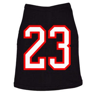 Number 23 White Red Sports Jersey Birthday Lucky Number 23 Doggie Tank