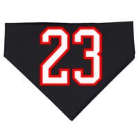 Number 23 White Red Sports Jersey Birthday Lucky Number 23 USA-Made Doggie Bandana