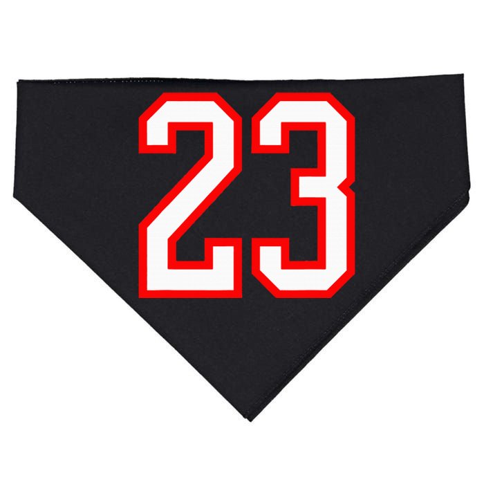 Number 23 White Red Sports Jersey Birthday Lucky Number 23 USA-Made Doggie Bandana