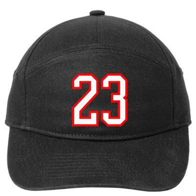 Number 23 White Red Sports Jersey Birthday Lucky Number 23 7-Panel Snapback Hat