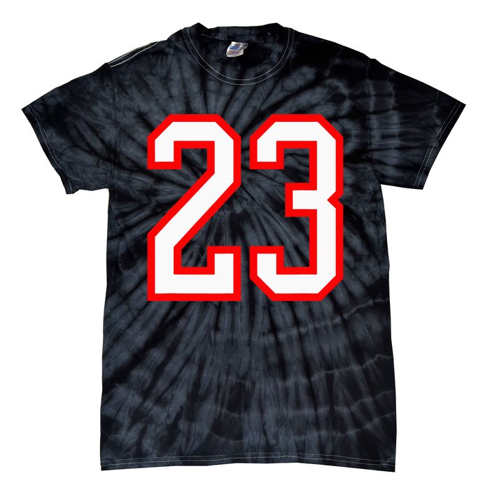 Number 23 White Red Sports Jersey Birthday Lucky Number 23 Tie-Dye T-Shirt