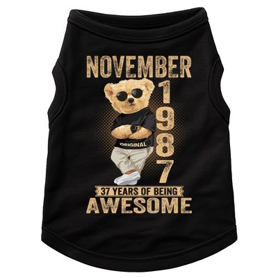 November 37th Birthday 1987 Awesome Teddy Bear Doggie Tank