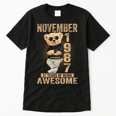 November 37th Birthday 1987 Awesome Teddy Bear Tall T-Shirt