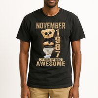 November 37th Birthday 1987 Awesome Teddy Bear Tall T-Shirt