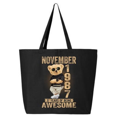 November 37th Birthday 1987 Awesome Teddy Bear 25L Jumbo Tote