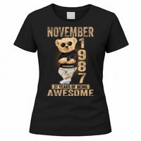 November 37th Birthday 1987 Awesome Teddy Bear Women's T-Shirt