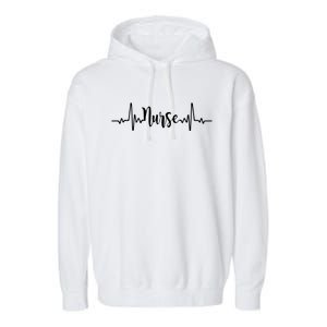 Nurse 365 Nurse Heartbeat Cool Gift Garment-Dyed Fleece Hoodie