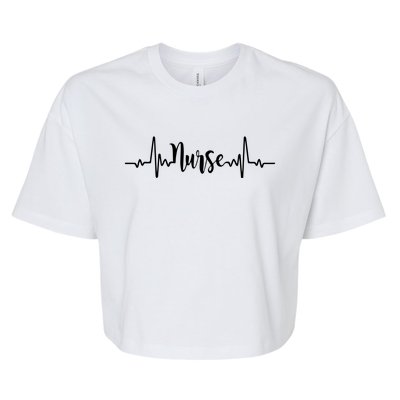 Nurse 365 Nurse Heartbeat Cool Gift Bella+Canvas Jersey Crop Tee