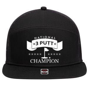 National 3 Putt Champion Golfing 7 Panel Mesh Trucker Snapback Hat