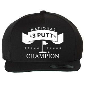 National 3 Putt Champion Golfing Wool Snapback Cap