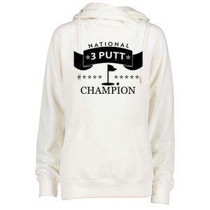 National 3 Putt Champion Golfing Womens Funnel Neck Pullover Hood