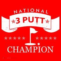 National 3 Putt Champion Golfing V-Neck T-Shirt