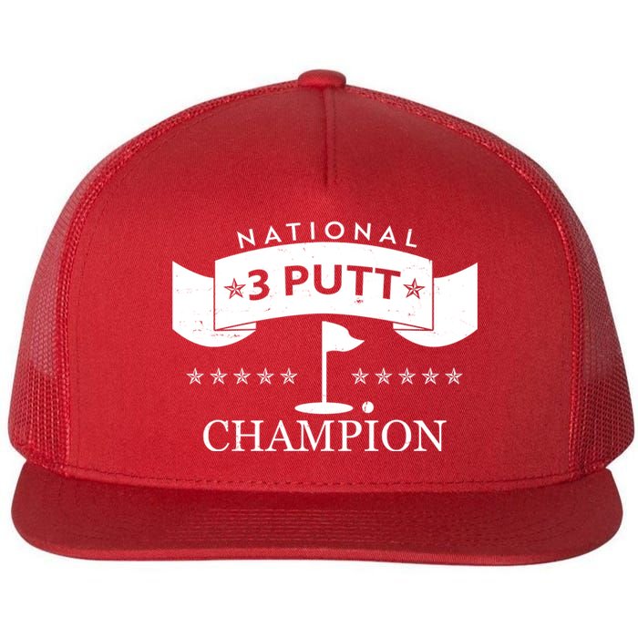 National 3 Putt Champion Golfing Flat Bill Trucker Hat