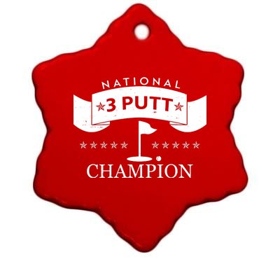 National 3 Putt Champion Golfing Ceramic Star Ornament