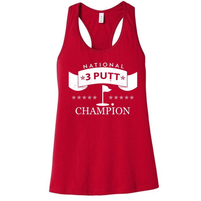 National 3 Putt Champion Golfing Women's Racerback Tank