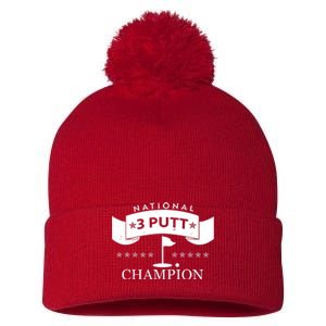 National 3 Putt Champion Golfing Pom Pom 12in Knit Beanie