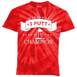 National 3 Putt Champion Golfing Kids Tie-Dye T-Shirt