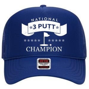 National 3 Putt Champion Golfing High Crown Mesh Back Trucker Hat