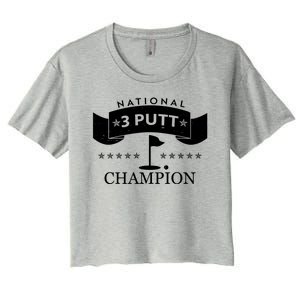 National 3 Putt Champion Golfing Women's Crop Top Tee