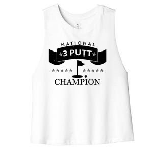 National 3 Putt Champion Golfing Women's Racerback Cropped Tank